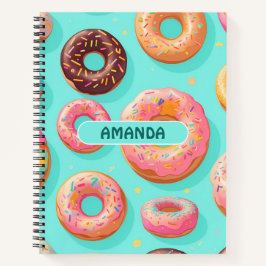 Donut Rainbow Personalisiertes Muster Notizbuch