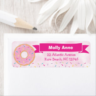 Donut Rainbow Sprinkles Birthday Girl-Adresse