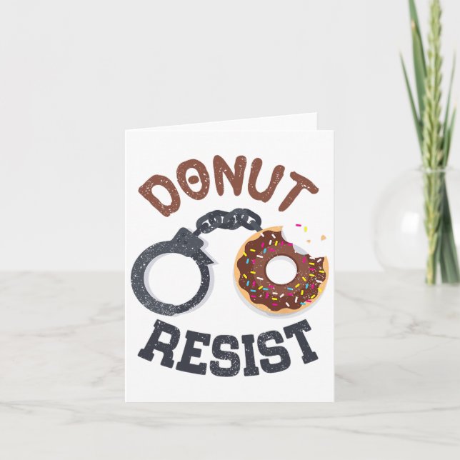 Donut Resist Handcuffs Law Enforcement Police Offi Karte (Vorderseite)