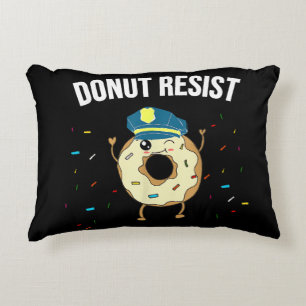 Donut Resist Meme Funny Police Officer Unterstützu Dekokissen