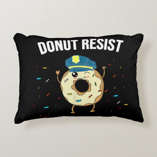 Donut Resist Meme Funny Police Officer Unterstützu Dekokissen (Vorderseite)