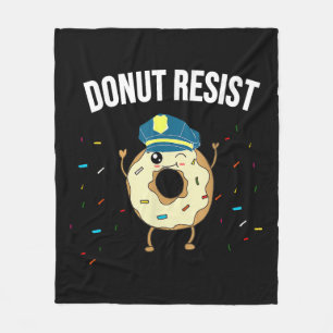 Donut Resist Meme Funny Police Officer Unterstützu Fleecedecke