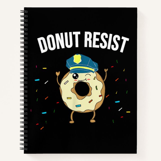 Donut Resist Meme Funny Police Officer Unterstützu Notizbuch (Vorderseite)