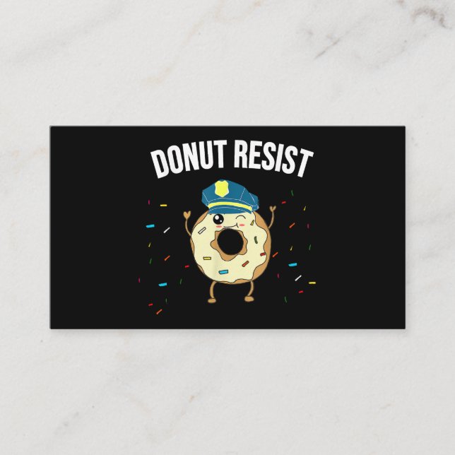 Donut Resist Meme Funny Police Officer Unterstützu Visitenkarte (Vorderseite)