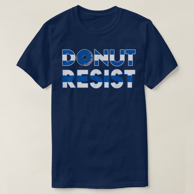 Donut Resist Thin Blue Line Polizist Polizeibeamte T-Shirt (Design vorne)