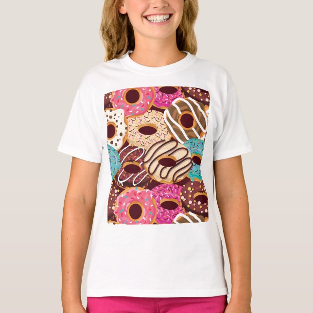 Donut, Schokolade Donut und Schokolade zum Snack T-Shirt (Vorderseite)