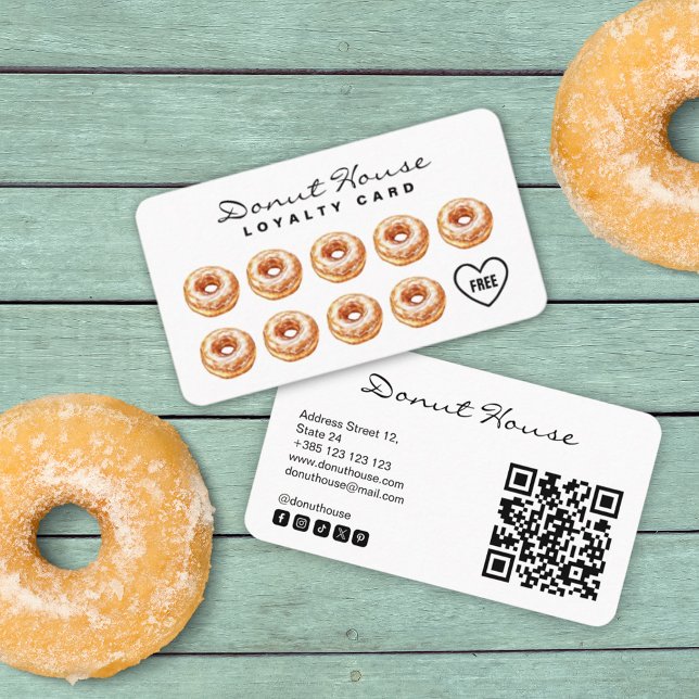 Donut Shop Bakery Niedlich QR Code Treuekarte (Von Creator hochgeladen)