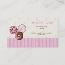 Donut Shop Business Card Niedliche rosa Herzen