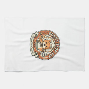 Donut Shop Katze Donut Shop Katze Vintage Vektor A Geschirrtuch