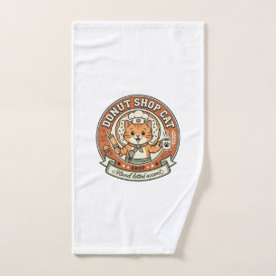 Donut Shop Katze Donut Shop Katze Vintage Vektor A Handtuch