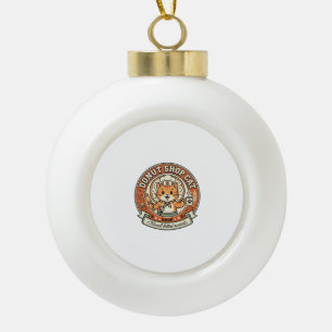 Donut Shop Katze Donut Shop Katze Vintage Vektor A Keramik Kugel-Ornament