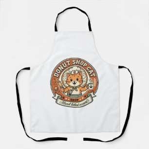 Donut Shop Katze Donut Shop Katze Vintage Vektor A Schürze