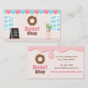 Donut Shop Sprinkles Business Card Visitenkarte