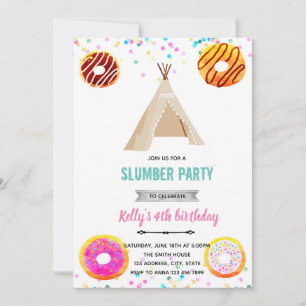 Donut-Slumber-Party Einladung