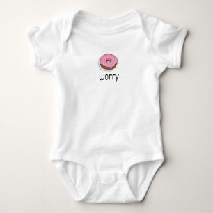 Donut Sorge Doughnut Worry Funny Pink Zuckerguss Baby Strampler