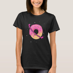 Donut Space Saturn Planet Dessert Spaß Feinschmeck T-Shirt