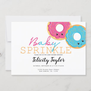 Donut Sprinkle Baby Dusche Blue Pink Twins Ankündigung