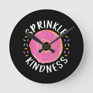 Donut Sprinkle Kindness Funny Girls - Frauen Dough Runde Wanduhr