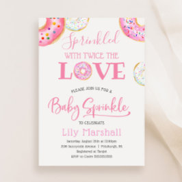 Donut Sprinkler mit zweimal die Liebe Twin Baby Einladung