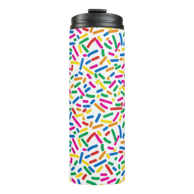Donut Sprinkles Patterns Thermal Tumbler: Spaß Thermosbecher (Vorderseite)