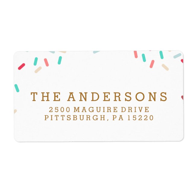 DONUT SPRINKLES RETURADRESSE ETIKETT (Vorne)