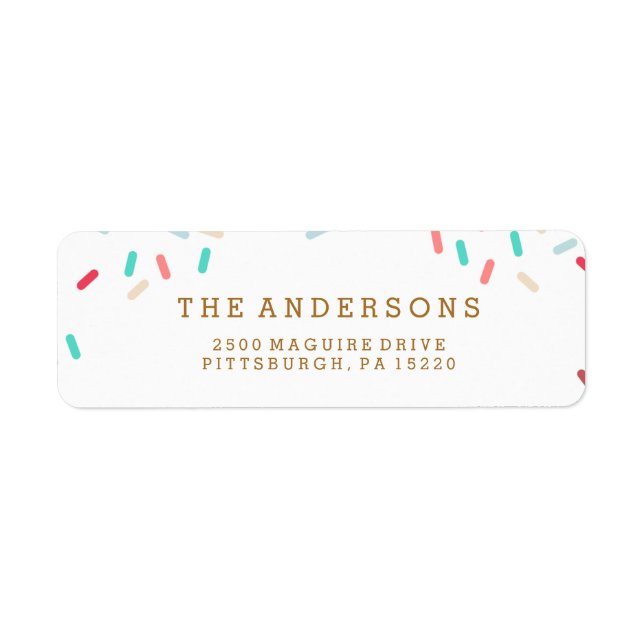 DONUT SPRINKLES RETURADRESSE ETIKETT (Vorne)