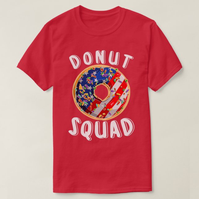 Donut Squad amerikanische Flagge Niedlich Donut T-Shirt (Design vorne)