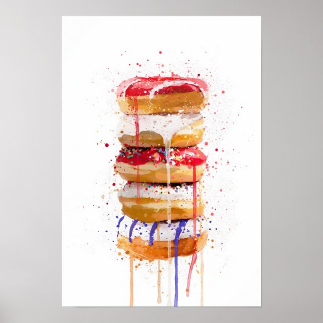 Donut-Stapel Poster (Vorne)