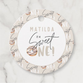 Donut süß ein 1. Geburtstags-Gastgeschenk Geschenkanhänger