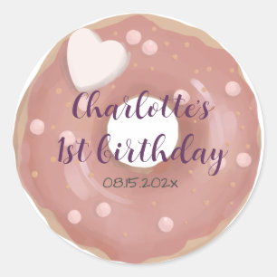 Donut Sweet Birthday Classic Round Sticker