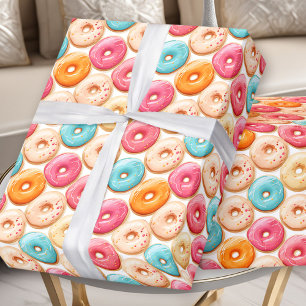 Donut Sweet Colorful Pink Girl Geburtstag Geschenkpapier