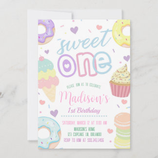 Donut Sweet One 1. Geburtstag Einladung