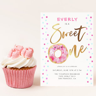 Donut Sweet One 1. Geburtstag Party Einladung