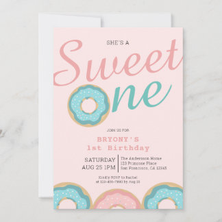 Donut Sweet One 1. Geburtstag Party Einladung