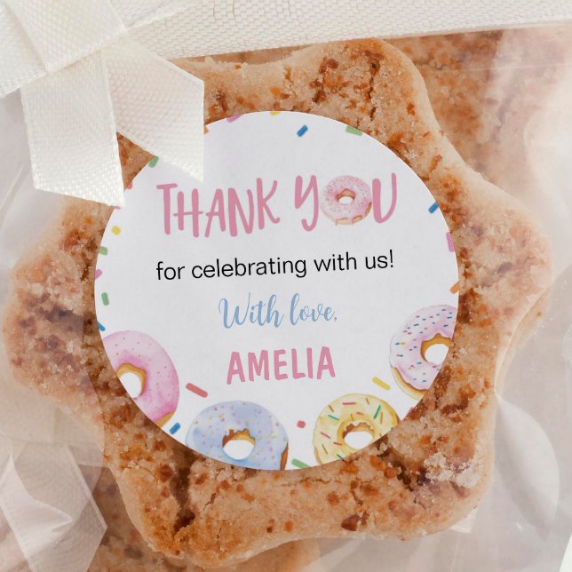 Donut Sweet One Geburtstag Runder Aufkleber (Von Creator hochgeladen)