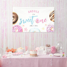 Donut Sweet One Pink and Blue Girls Erster Geburts