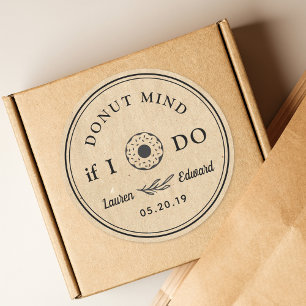 Donut-Symbol Donut Mind If I Do Hochzeitsgunst Runder Aufkleber