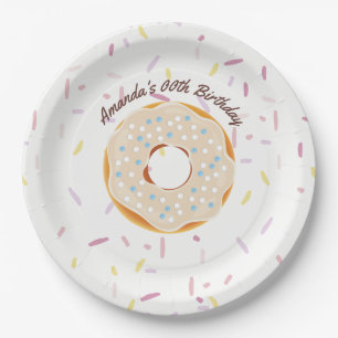 Donut themed Geburtstagsparty personalisiert Pappteller