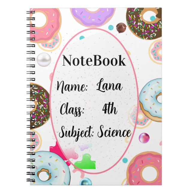 Donut-Themen-Ästhetik-Notizbuch Notizblock (Vorderseite)