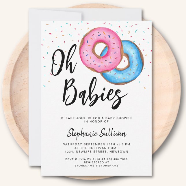 Donut Twins Baby Dusche Einladung (Von Creator hochgeladen)