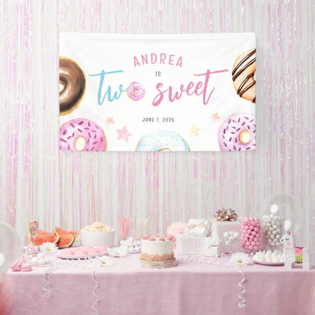 Donut Two Sweet 2. Geburtstag Banner (Party)