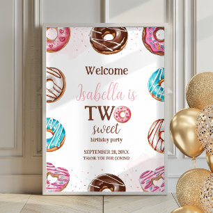 Donut Two Sweet Girl Sprinkles Poster Begrüßungsze