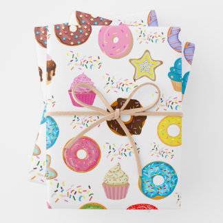 Donut und Cupcakes Geschenkpapier Set