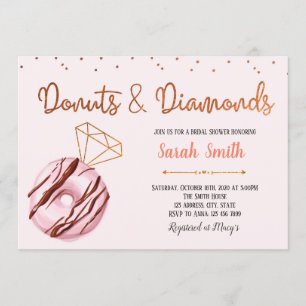 Donut- und Diamant-Party-Einladung Einladung