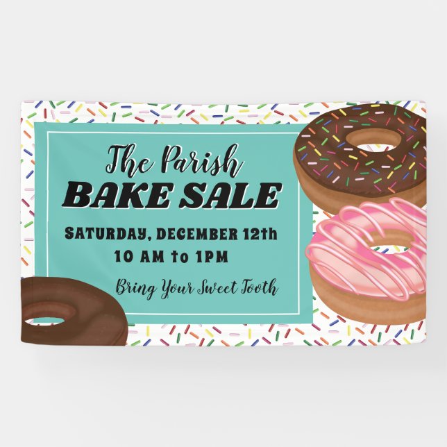 Donut und Sprinkles Bake Sale Banner (Horizontal)