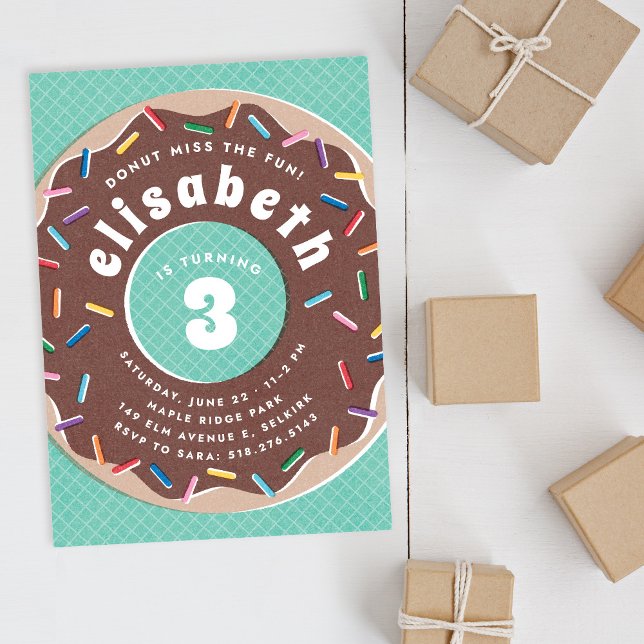 Donut und Sprinkles Geburtstagsparty Einladung (Von Creator hochgeladen)