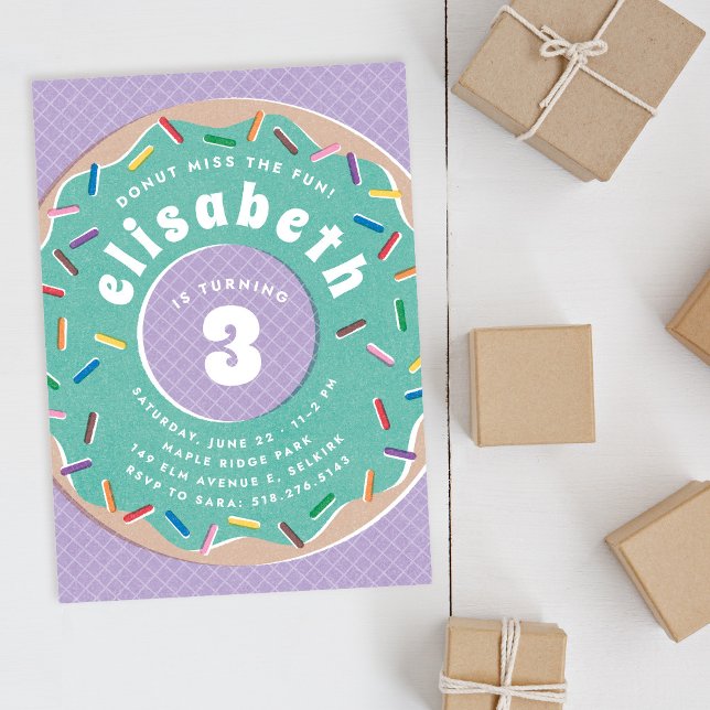 Donut und Sprinkles Geburtstagsparty Einladung (Von Creator hochgeladen)