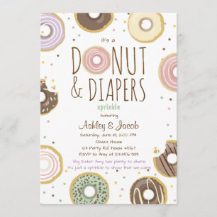 Donut und Windeln Sprinkle laden Girl Coed Dusche  Einladung