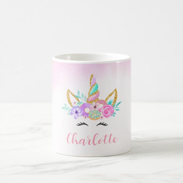 Donut & Unicorn Personalisiert Kaffeetasse (Mittel)