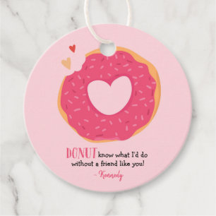Donut Valentine Classic Round Sticker Geschenkanhänger